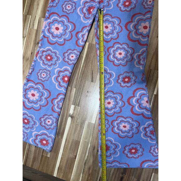 Ragged Priest Whimsical Flower Power Purple Flare Pants Grunge Punk Indie L - Picture 4 of 11